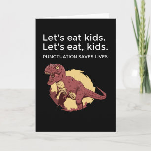 Cartão Vamos come crianças Pontuação salva vidas Engraçad