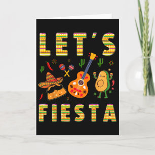 Cartão Vamos Festa Nacho Guitarra Abacate Divertido Cinco