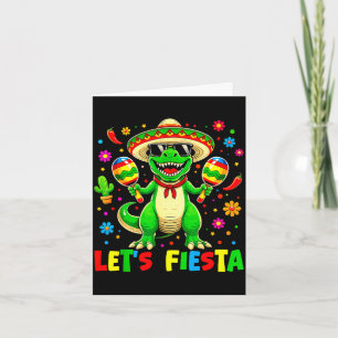 Cartão Vamos festejar dinossauro cinco de maio meninos cr