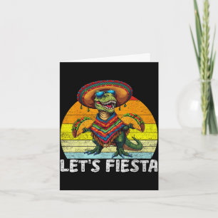 Cartão Vamos festejar o dino mexicano trex cinco de maio