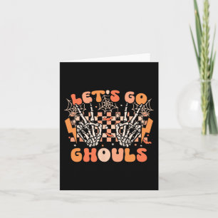 Cartão Vamos Go Ghouls Halloween Skeleton Costume Retro G