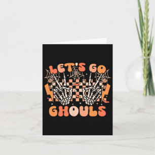 Cartão Vamos Go Ghouls Halloween Skeleton Costume Retro G