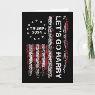 Cartão Vamos Harry Engraçado Trump Bandeira dos EUA Vinta