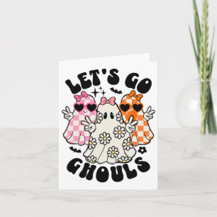 Cartão Vamos Ir Ghouls Halloween Ghost Floral Spooky Seas