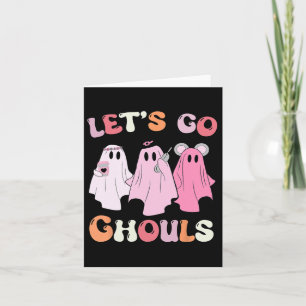 Cartão Vamos Ir Ghouls Halloween Ghost Outfit Ret