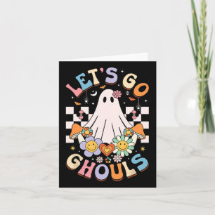 Cartão Vamos Ir Ghouls Halloween Ghost Outfit Ret