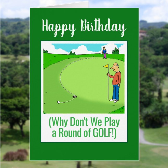 Cartão Vamos Jogue Golfe. Feliz Aniversário Golfer (Criador carregado)