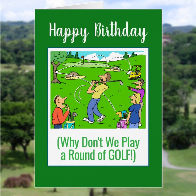 Cartão Vamos Jogue Golfe. Feliz Aniversário Golfer (Criador carregado)