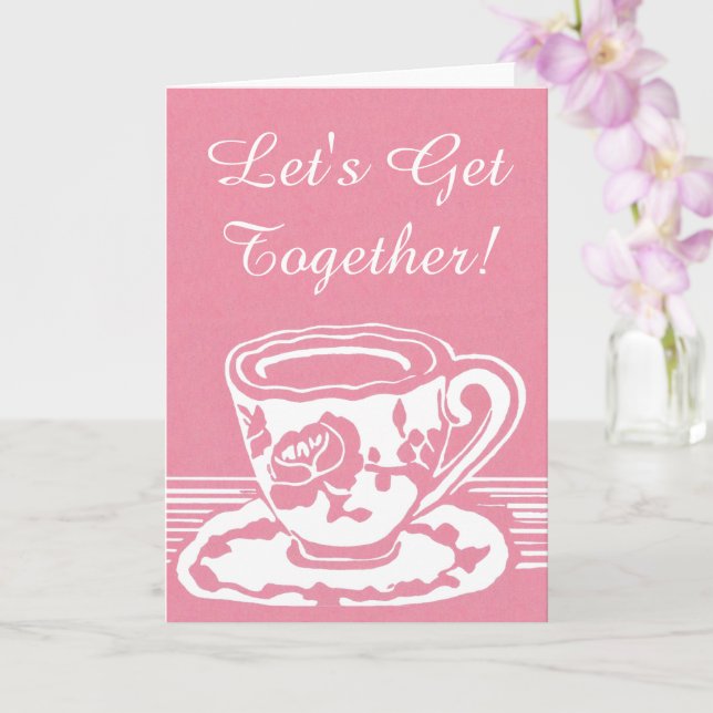 Cartão Vamos Junta-Se! Rosa Teacup Greeting Card (Orquídea)