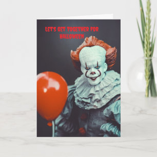 Cartão Vamos nos reunir no Halloween.