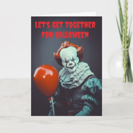 Cartão Vamos nos reunir no Halloween.