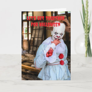 Cartão Vamos nos reunir no Halloween.