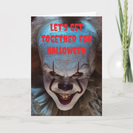 Cartão Vamos nos reunir no Halloween.