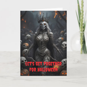 Cartão Vamos nos reunir para o Halloween.