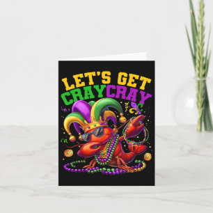 Cartão Vamos Obter Cray Dabbing Crawfish Mardi Gras Men W