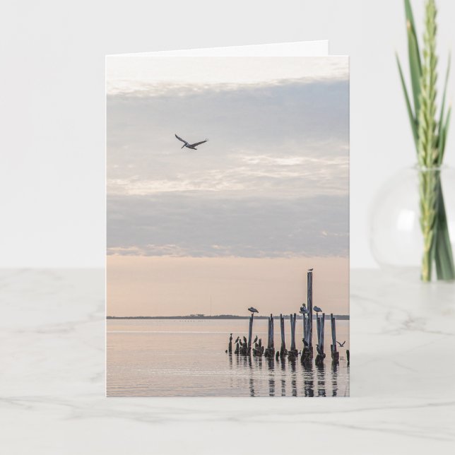 Cartão Vamos para a placa de praia (Frente)