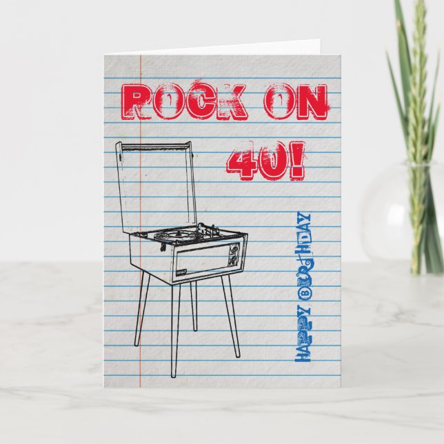 Cartão Vamos! Placa de aniversário de 40 anos Feliz (Frente)