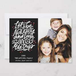 Cartão Vamos seja imprudente salvar Papais noeis na viage