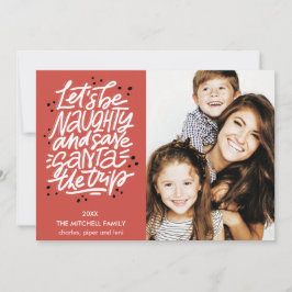 Cartão Vamos seja imprudente salvar Papais noeis na viage