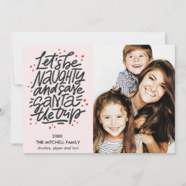 Cartão Vamos seja imprudente salvar Papais noeis na viage