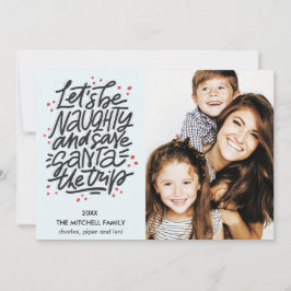 Cartão Vamos seja imprudente salvar Papais noeis na viage