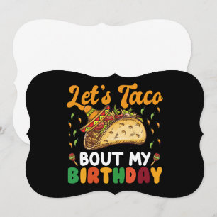 Cartão Vamos Taco Sobre a Minha Festa de Aniversário Cinc