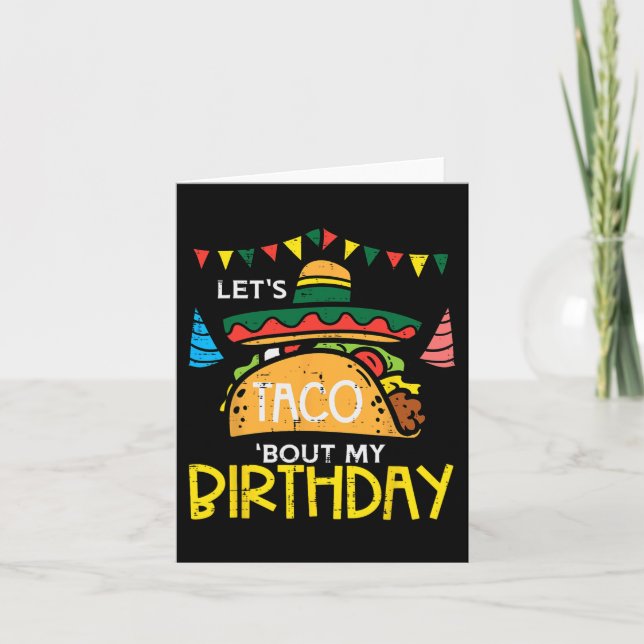 Cartão Vamos Taco Sobre Meu Aniversário Festa Mexicana En (Frente)