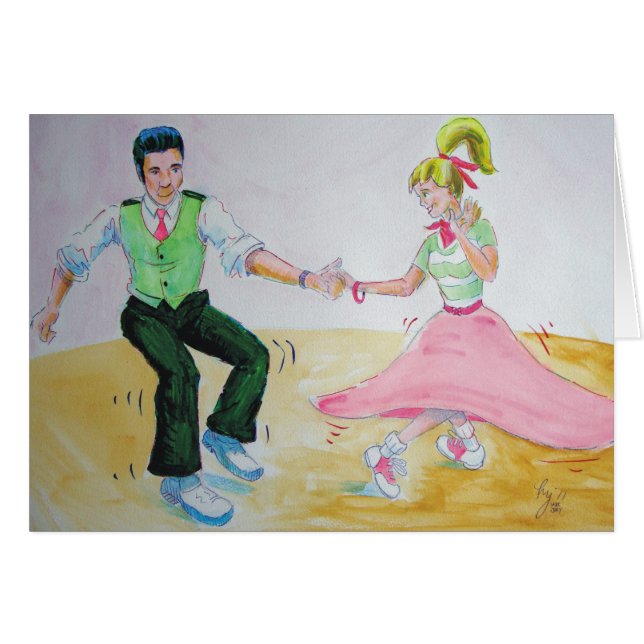 Cartão Vamos todos fazer os dançarinos giratórios (Frente Horizontal)