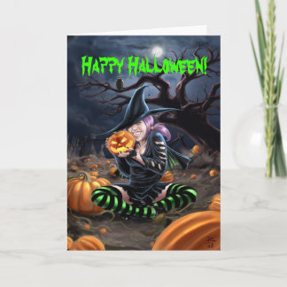 Cartão Vampire Witch Halloween Card