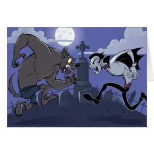 Cartão Vampiro contra o homem-lobo