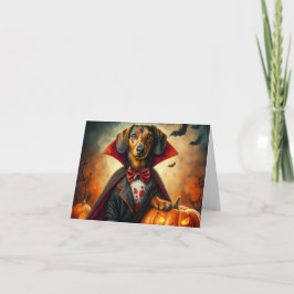 Cartão Vampiro Dachshund Halloween