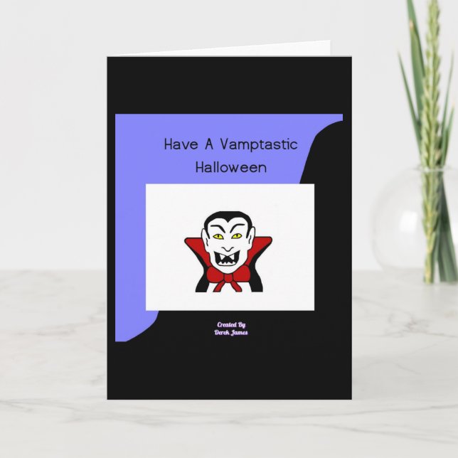 Cartão Vamptastic Halloween Vertical Greeting Card (Frente)