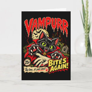 Cartão Vampurr Morde Novamente Roupas de Gato de Vampiro