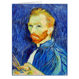 Cartão Van Gogh - Autorretrato, 1889 (pincéis e cavalete)