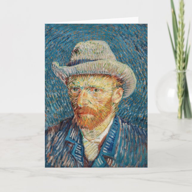 Cartão Van Gogh - Autorretrato com um chapéu de feltro de (Frente)
