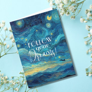 Cartão Van Gogh Avião Seguindo seu Sonho Parabéns