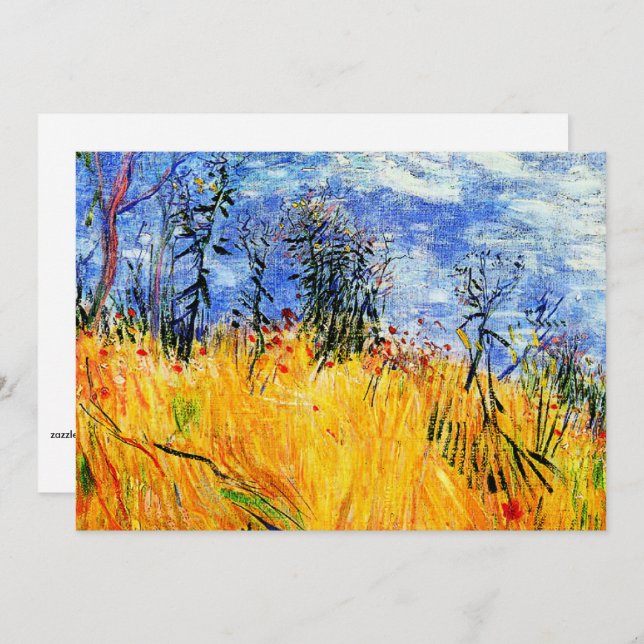 Cartão Van Gogh - Borda de um Campo de Trigo com Poppies (Frente/Verso)
