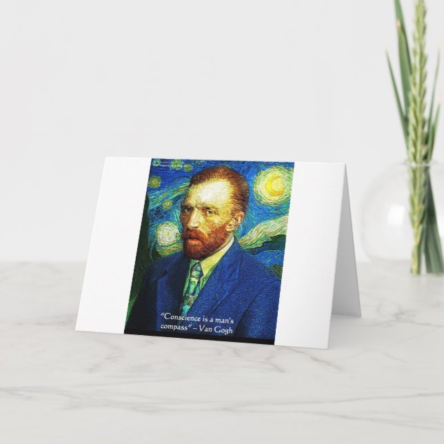Cartão Van Gogh "Conscience Compass" Cita Camisetas De Pr (Frente)