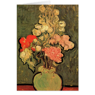 Cartão Van Gogh Fine Art, Vase com Rosa Mallow Flowers