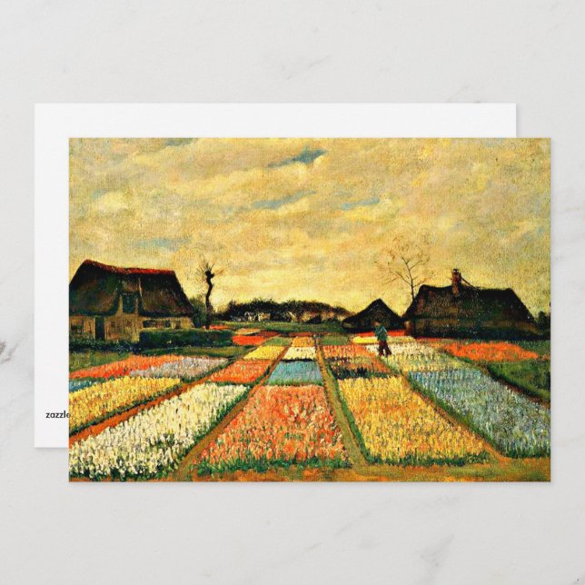 Cartão Van Gogh - Flower Beds na Holanda (Frente/Verso)
