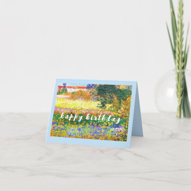 Cartão VAN GOGH "Flowering Garden with Path" Aniversário (Frente)