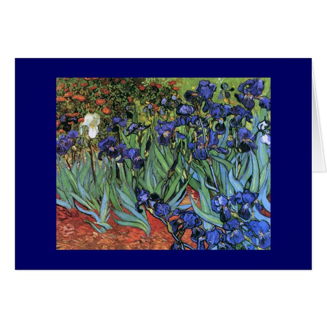 Cartão Van Gogh Irises (F608) Vintage Fine Art (Frente horizontal)