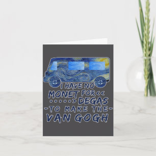 Cartão Van Gogh Monet Degas Artista Piada Engraçado Humor