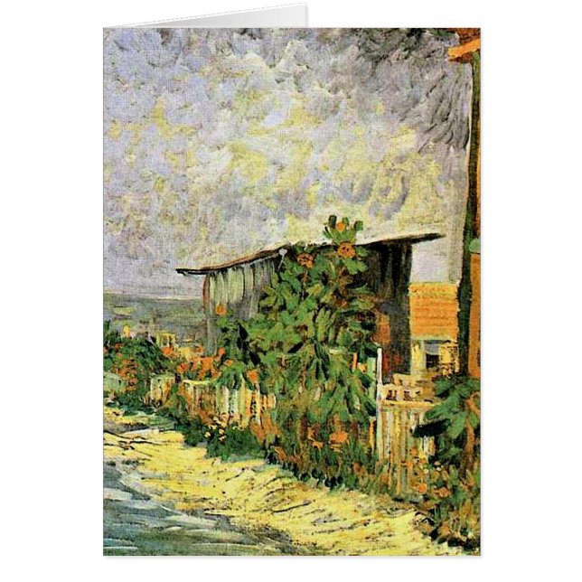 Cartão Van Gogh - Montmarte Path with Sunflowers, (Frente)
