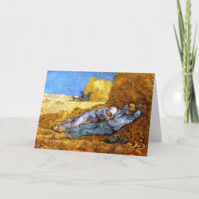 Cartão Van Gogh: Noon Rest from Work (Frente)