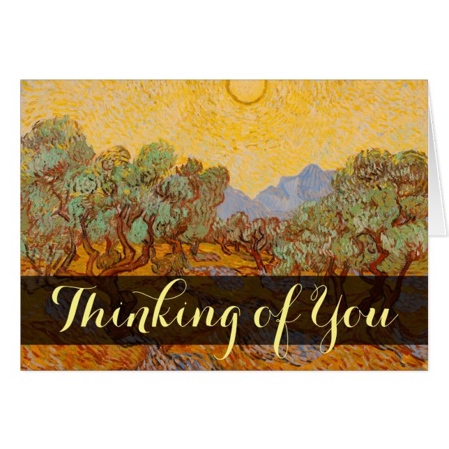 Cartão Van Gogh Olive Trees Yellow Sun Sky (Frente Horizontal)