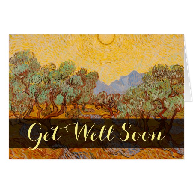 Cartão Van Gogh Olive Trees Yellow Sun Sky (Frente Horizontal)
