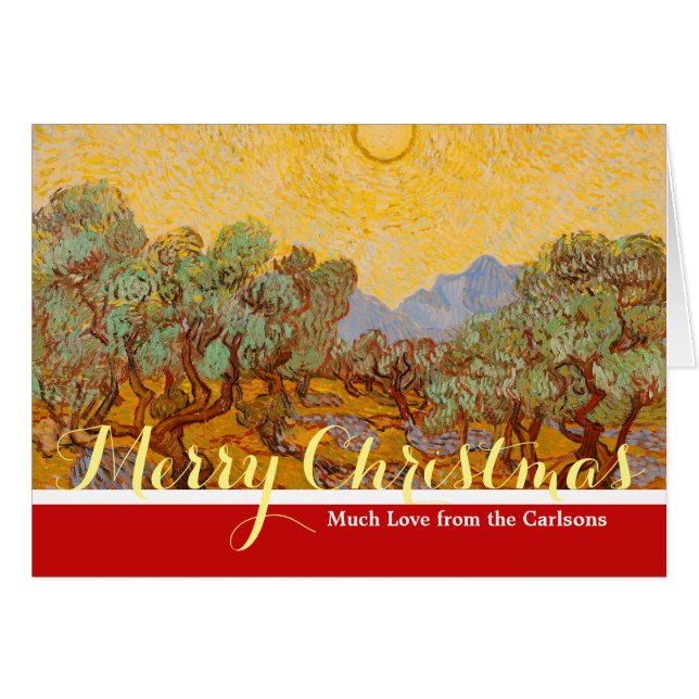 Cartão Van Gogh Olive Trees Yellow Sun Sky (Frente Horizontal)