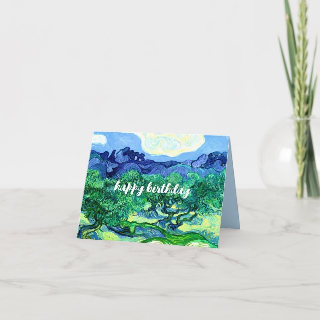 Cartão VAN GOGH "Olive Tress" Classic Painting Birthday (Frente)