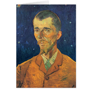 Cartão Van Gogh; Retrato de Eugene Boch, arte do vintage